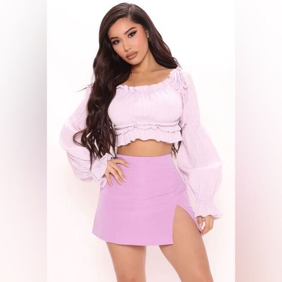 Fashion Nova Trips To Italy Top Lavender Top Medium NWT - Picture 1 of 7